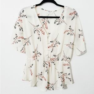 Sienna Sky Floral V-neck Peplum Blouse